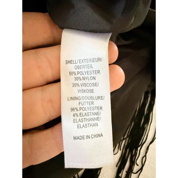 Aidan by Aidan Mattox | One Shoulder Flapper Style Black Dress with Fringe | 4 - Picture 7 of 9